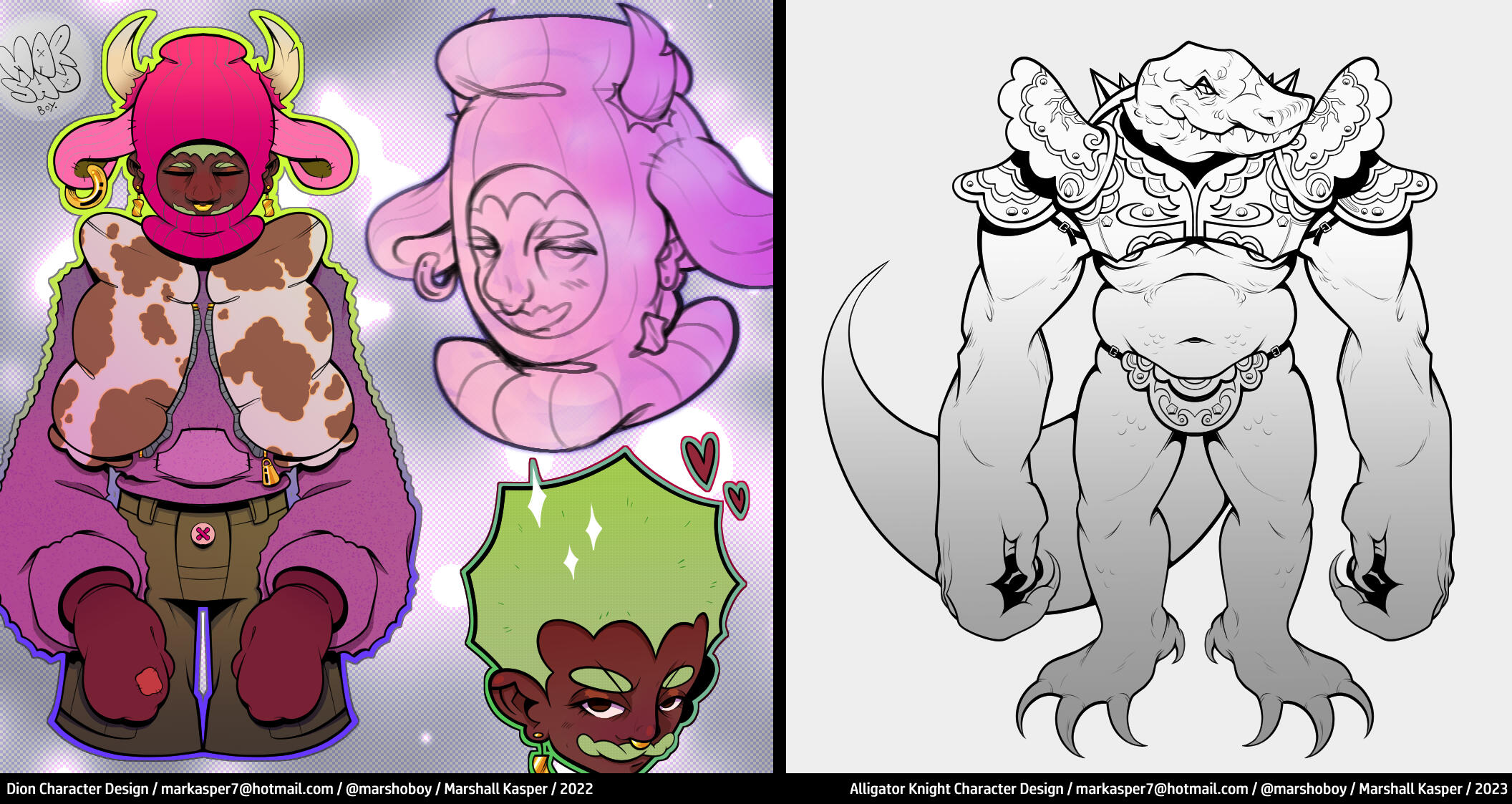 Dion Character Design &amp; Alligator Knight Character Design